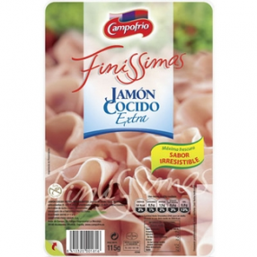 Jamon cocido extra FINISSIMAS CAMPOFRIO peso aproximado 115 grs